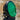 Green LED light lens on a blurred natural background