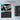 Smart battery system with smartphone app and hardware components on a gray background
